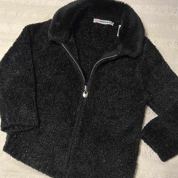 Girls Christie Brooks Black Sparkle Sweater - Picture 2 of 7